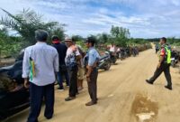 Pematokan Lahan PT Socfindo oleh warga  Danguran dusun III Desa Kuta Karangan di blok 7